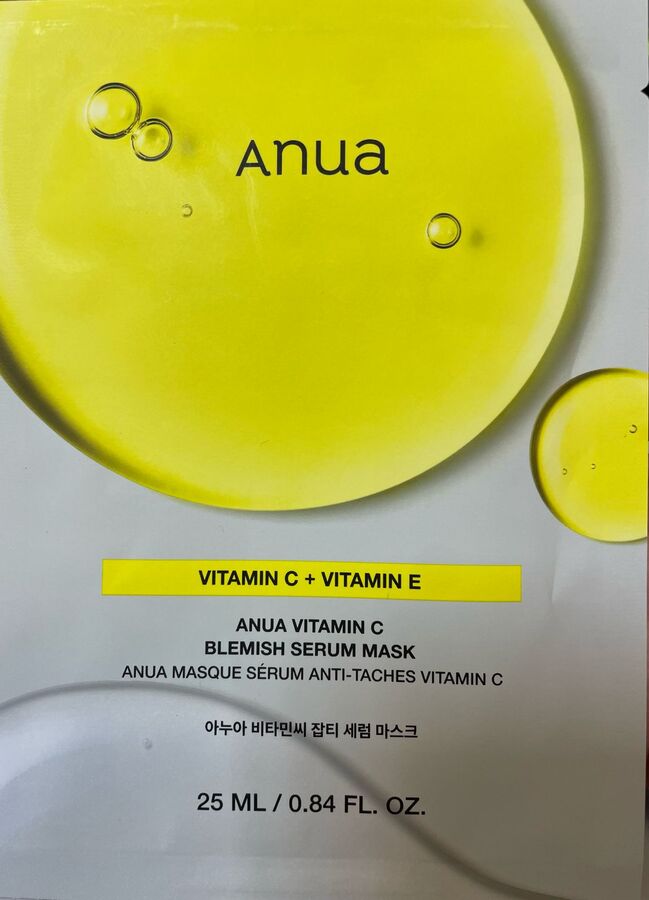 Anua Vitamin C Blemish Serum Mask Осветляющая тканевая маска с витамином С 25мл