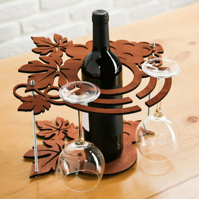 Клик Мебель Подставка под вино и бокалы &quot;Виноград&quot;