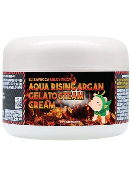 Питательный крем для лица с аргановым маслом Elizavecca Milky Piggy aqua rising argan gelato steam cream 100мл