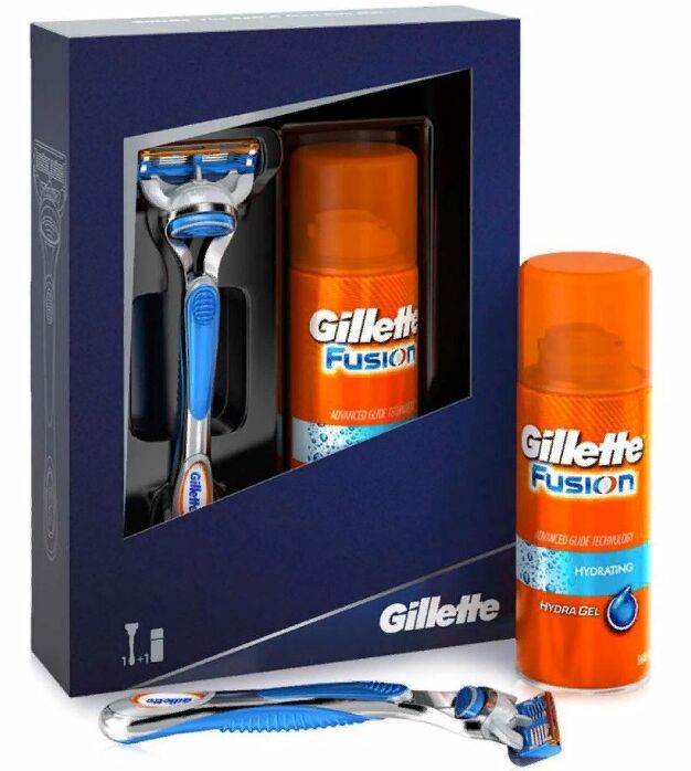 Подарочный набор GILLETTE Fusion ProGlide Бритва с 1 сменной кассетой+Гель д\б Увлажняющий 75мл