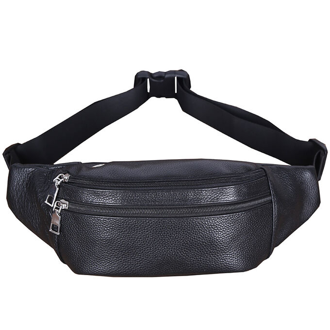 Fashion & Bags Сумка поясная, мужская, натуральная кожа Черный
