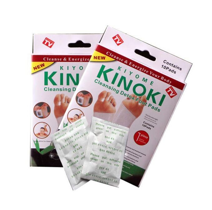 Детокс-пластыри для стоп с турмалином Kinoki (10 шт, коробка)