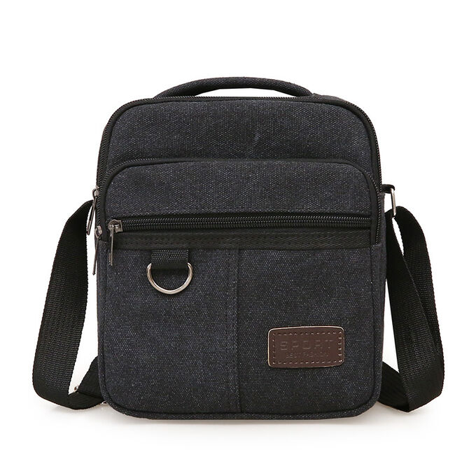 Fashion & Bags Сумка мужская, через плечо, холщовая Черный