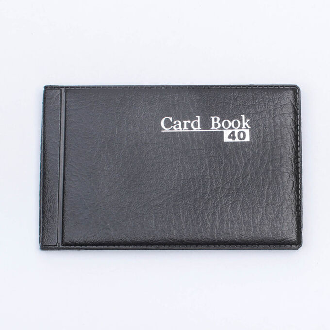 Calligrata Визитница на 20 карт, 1 карта на 1 листе, обложка ПВХ, чёрная