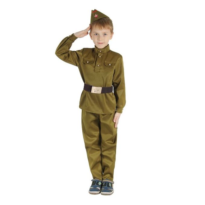 Страна карнавалия Детский карнавальный костюм «Военный» для мальчика, р. 44, рост 164 см