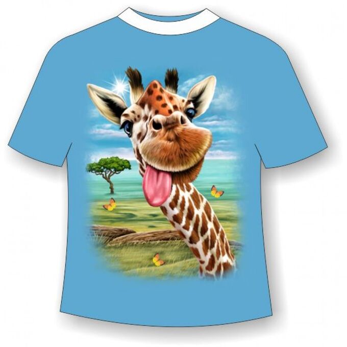 Мир Маек Подростковая футболка Жираф веселый 799