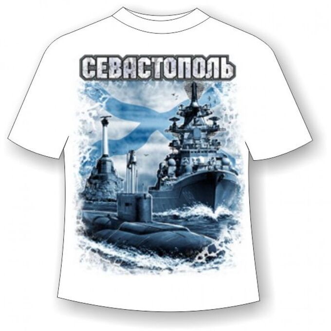 Мир Маек Детская футболка Севастополь Андреевский флаг 756 (В)