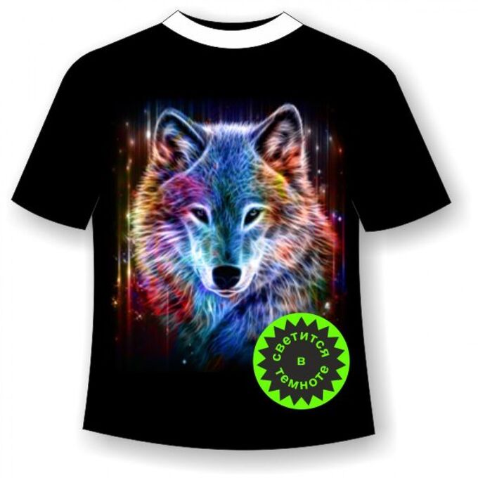 Мир Маек Подростковая футболка Волк сияние 919