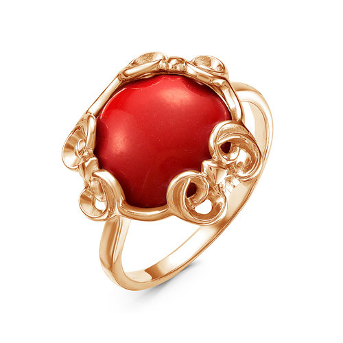 Artefakt Позолоченное кольцо с красным кораллом - 623 - п