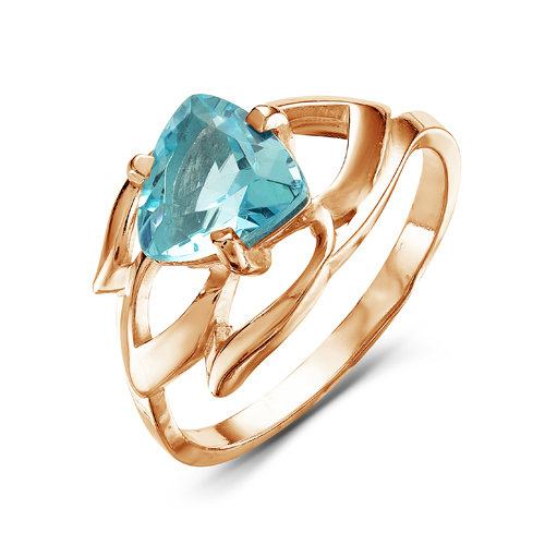 Artefakt Позолоченное кольцо с голубым фианитом - 450 - п