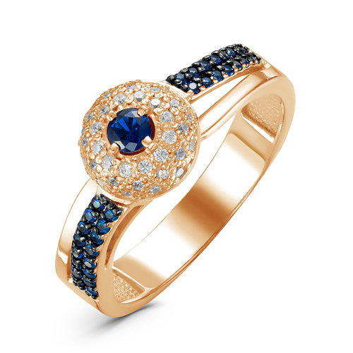 Artefakt Позолоченное кольцо с синими фианитами 459 - п