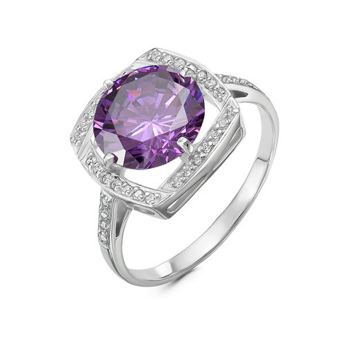 Artefakt Серебряное кольцо с фиолетовым фианитом  - 1183