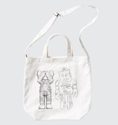 UNIQLO Унисекс UT KAWS + сумка Warhol холщовая сумка через плечо 473556 белый