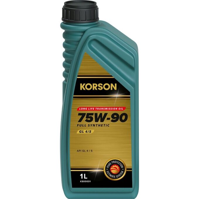 Масло трансмиссионное Korson Long Life Transmission Oil 75w90, синтетическое, API GL-4/GL-5, для МКПП и редукторов, 1л, арт. KS00031