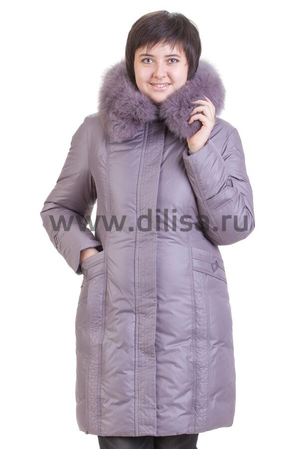 Пальто с мехом Fultani 183_Р (Сирень D138) | Верхняя женская одежда Зима.  Женские пуховики
