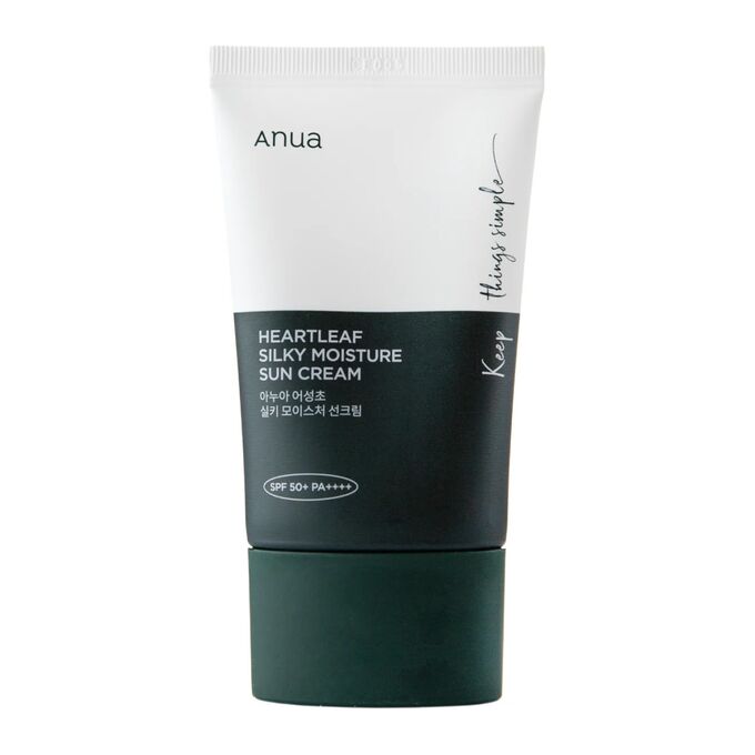 Успокаивающий солнцезащитный крем с хауттюйнией Anua Heartleaf Silky Moisture Sun Cream SPF50+PA++++