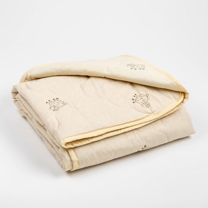 Одеяло Адамас облегчённое Овечья шерсть, размер 110х140±5 см, 200 г/м?