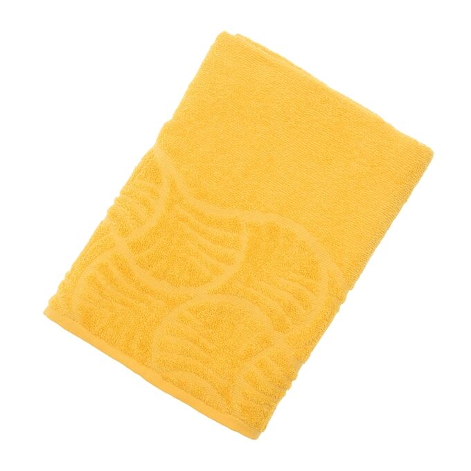 Полотенце махровое банное &quot;Волна&quot;, размер 70х130 см, 300 г/м2, цвет жёлтый