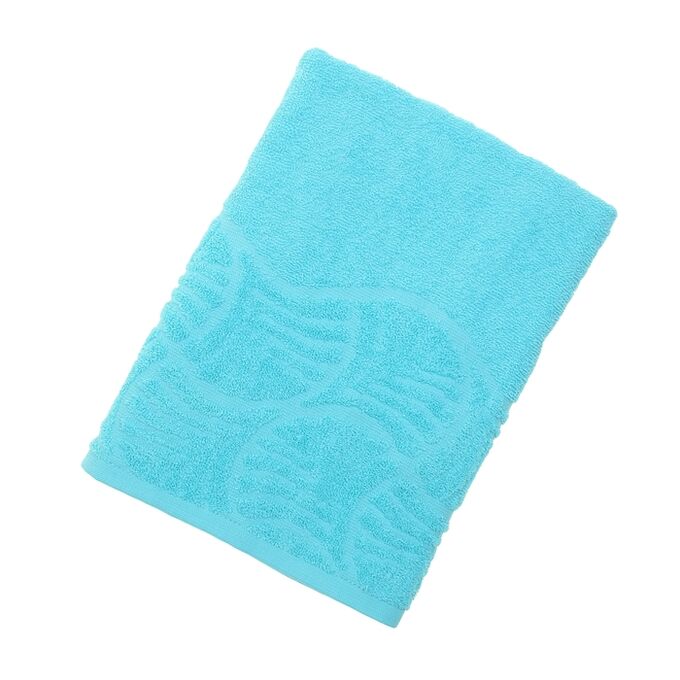 Полотенце махровое банное &quot;Волна&quot;, размер 70х130 см, 300 г/м2, цвет голубой