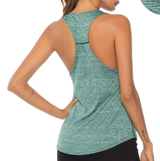 COSMOСOLLECTION_WEAR Спортивная быстросохнущая футболка без рукавов для фитнеса, зеленый