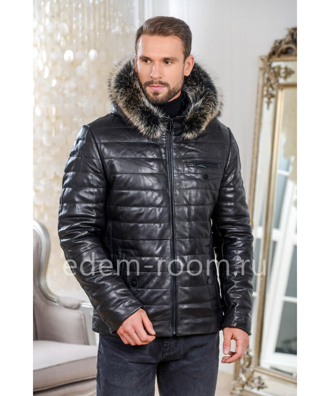 Теплая кожаная куртка для мужчинАртикул: C-51807-2-75-CH-EN