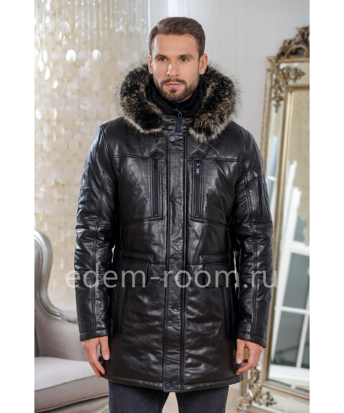 Практичная кожаная куртка для зимыАртикул: C-19715-2-80-CH-EN