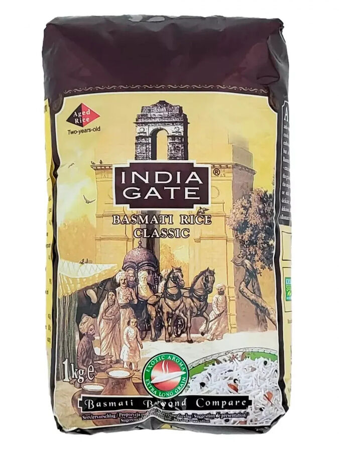 Patanjali INDIA GATE Classic indian basmati white rice Классический белый рис Басмати 1кг