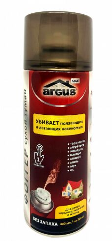 Аэрозоль от насекомых ARGUS ФОГГЕР СУХОЙ ТУМАН для домов, чердаков, подвалов и теплиц 400 мл