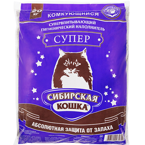 Сибирская Кошка Наполнитель д/кош Супер комкующийся 20кг (1/1 ...