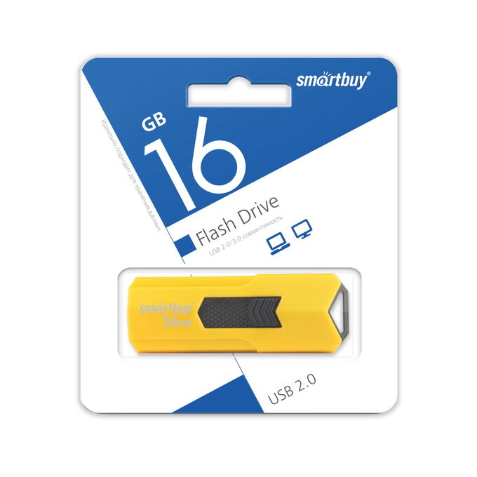 Флешка  UFD Smartbuy 16GB STREAM Yellow (SB16GBST-Y)