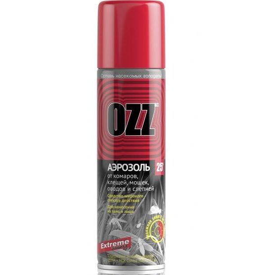 Торговый знак отсутствует Аэрозоль OZZ-Extreme 150мл. От комаров, клещей, мошек, слепней, мокрецов, москитов. пр. Беларусь.