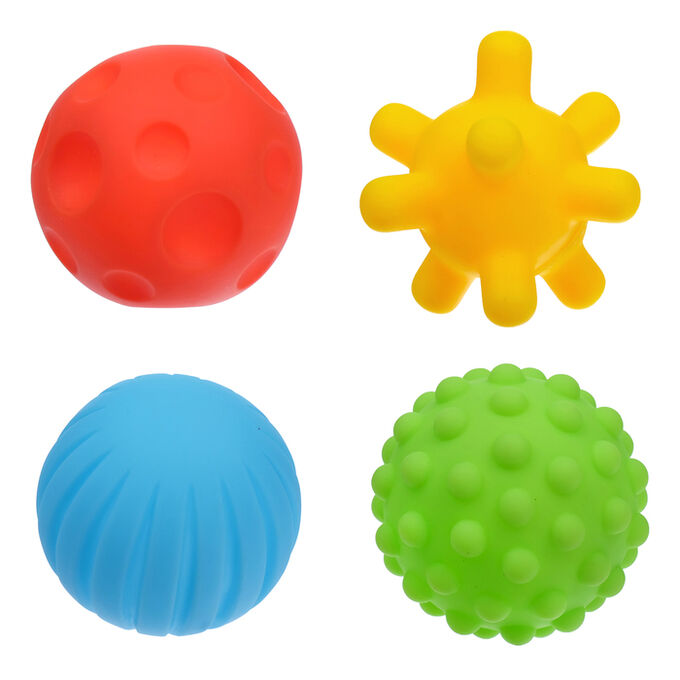 Крошка Я Набор игрушек для ванны «Шарики», 4 шт., цвета и формы МИКС