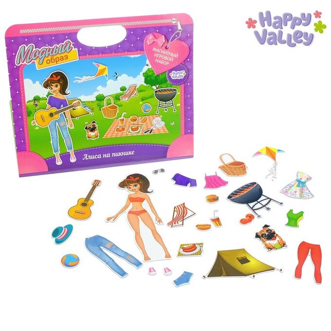 Happy Valley Магнитный набор в сумочке с куклой «Алиса на пикнике»