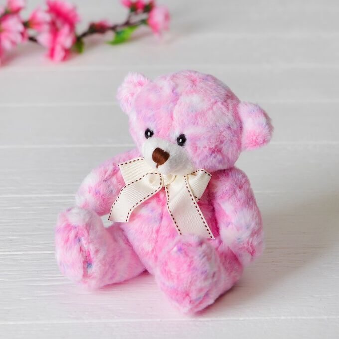 СИМА-ЛЕНД Мягкая игрушка «Медведь», с бантом, цвет розовый