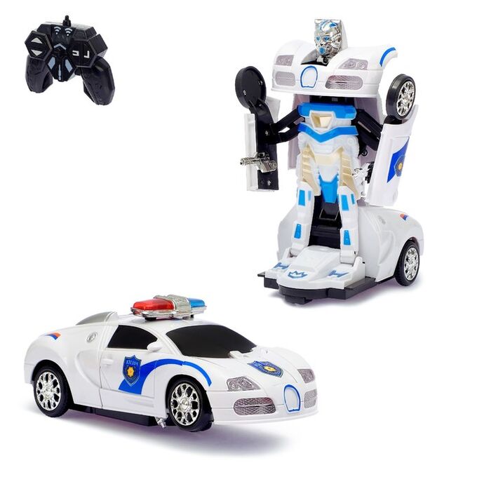 Время игры Робот радиоуправляемый «Полицейский», трансформируется, световые и звуковые эффекты