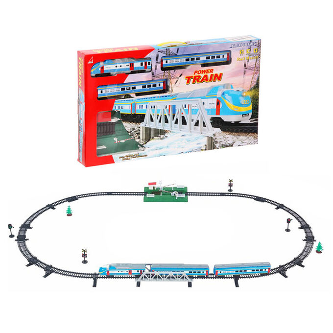 1 TOY Железная дорога «Скорый поезд», работает от батареек, световые и звуковые эффекты