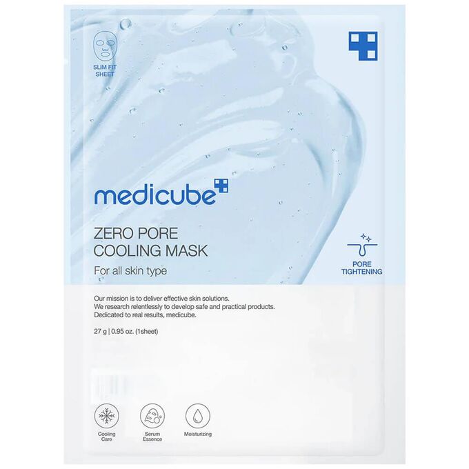 MEDICUBE Охлаждающая тканевая маска для сужения пор ZERO PORE COOLING MASK 27гр