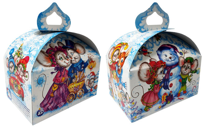 Новогодняя коробка для конфет и подарков &quot;Семейка Мышкиных&quot;