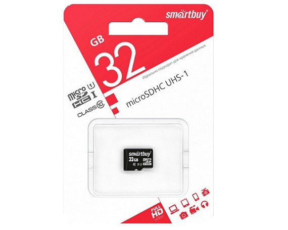Карта памяти MicroSDHC SmartBuy 32GB cl10 UHS-I, SB32GBSDCL10-00 recommended