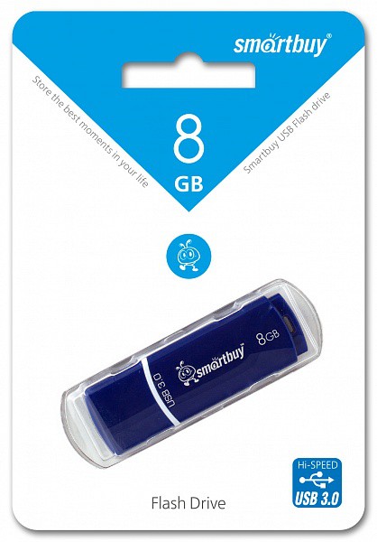 USB Flash 3.0/3.1 SmartBuy Crown 8GB синий, SB8GBCRW-Bl