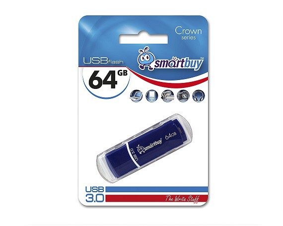 USB Flash 3.0 SmartBuy Crown 64GB синий, SB64GBCRW-Bl recommended