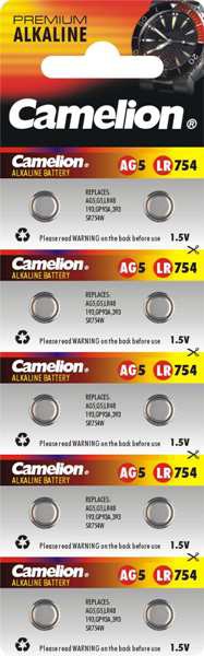 Элемент марганцево-щелочной Camelion AG05/393/SR754W/LR754/LR48/193/GP93A (10-BL) цена за 1шт