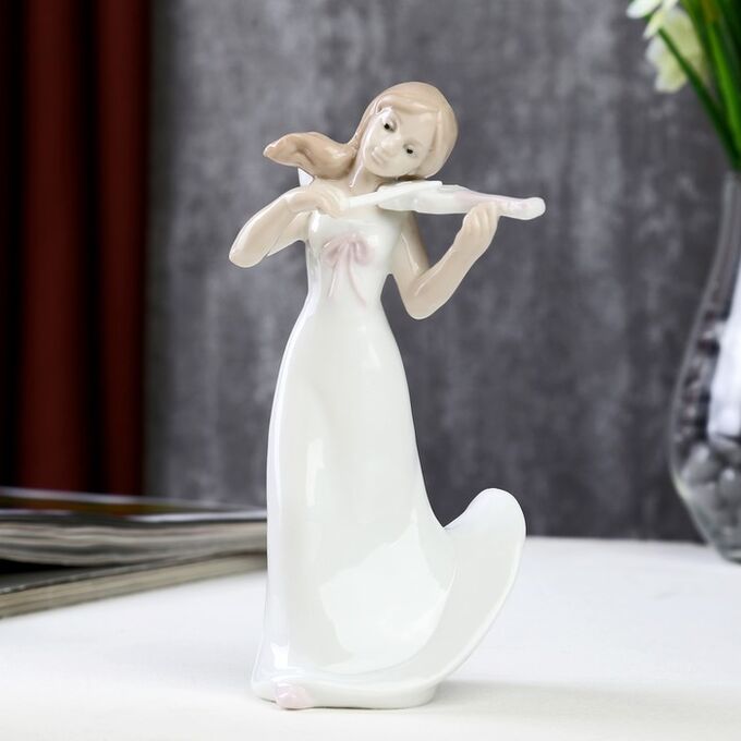 Сувенир керамика &quot;Девушка-ангел скрипачка&quot; 15х9х7.5 см