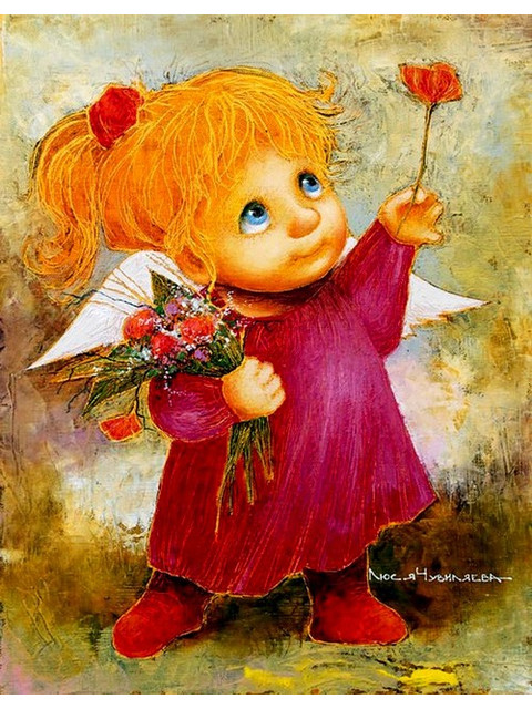 Солнечный ангел. Тебе цветочек | Картины по номерам 40х50. Живопись по  номерам