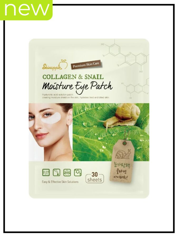 SkinApple Патчи тканевые для глаз с коллагеном и муцином улитки Eye Patch Collagen &amp; Snail Moisture, 25гр(30шт)