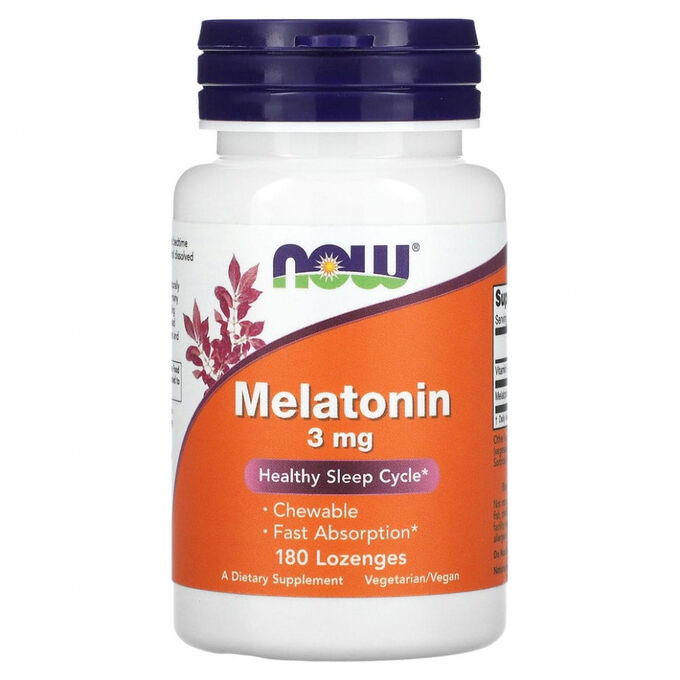 NOW Мелатонин  MELATONIN 3mg 180 LOZ