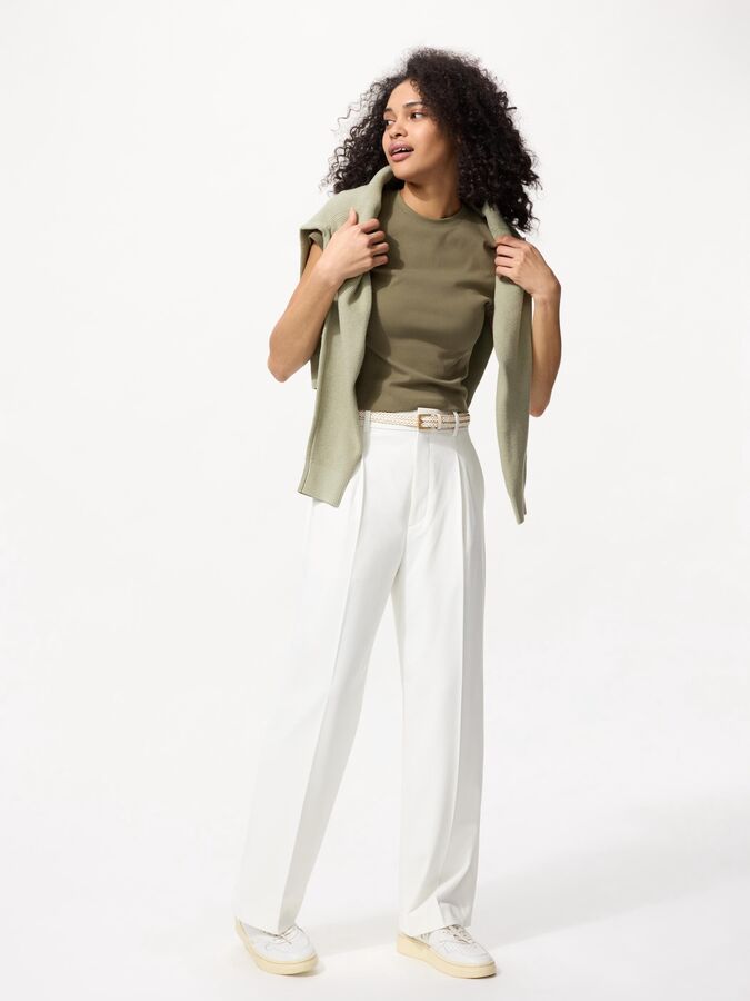 UNIQLO Женские широкие брюки (длина 69-71 см.), белый