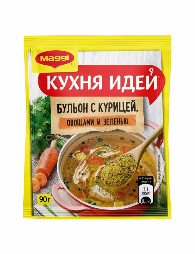MAGGI Кухня Идей Бульон с курицей, овощами и зеленью, 90г