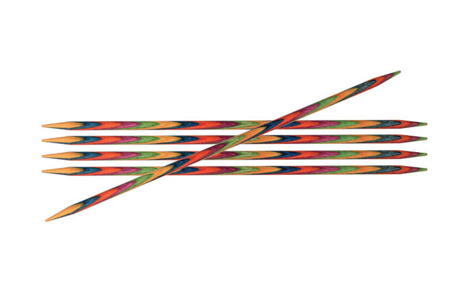 20103 Knit Pro Спицы чулочные Symfonie 2,5мм/15см, дерево, многоцветный, 6шт