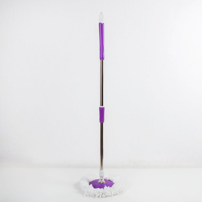 Швабра плоская Доляна, телескопическая стальная ручка 80-115 см, насадка из микрофибра 77?16 см, цвет МИКС